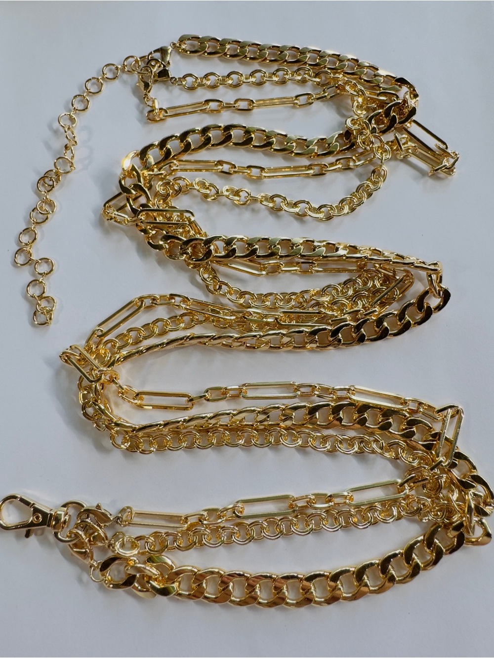 Aldo Layered Gold-Tone Multi Chain Necklace Belt